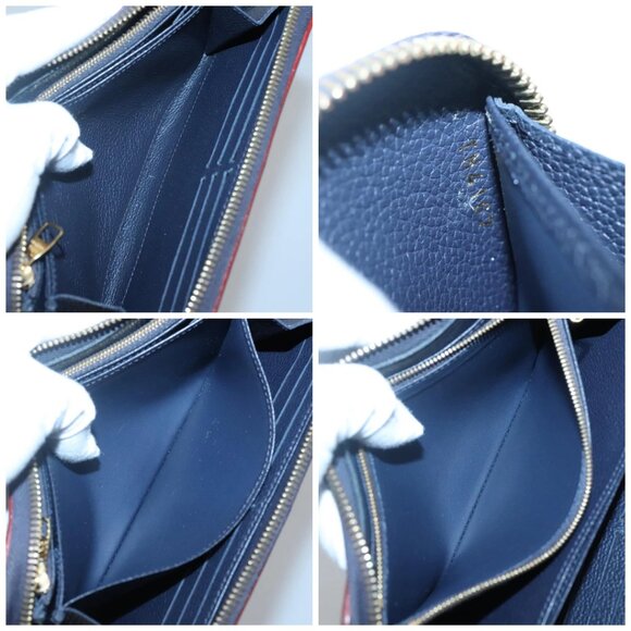 LOUIS VUITTON Empreinte Zippy Wallet Navy Marine Rouge M62121 LV Auth fm4618 - Picture 15 of 16